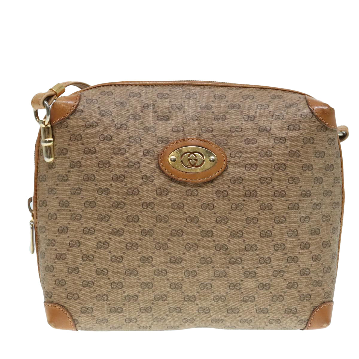 GUCCI Micro GG Supreme Shoulder Bag PVC Beige Gold 104 007 4916 Auth 93569 - 0