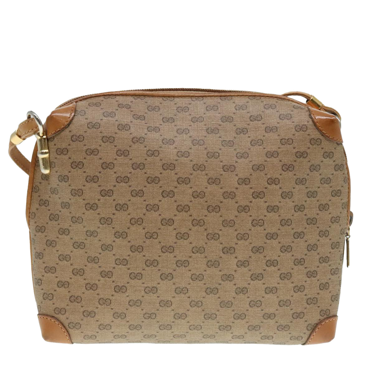 GUCCI Micro GG Supreme Shoulder Bag PVC Beige Gold 104 007 4916 Auth 93569