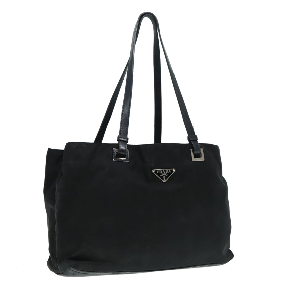 PRADA Tote Bag Nylon Black Auth 93605