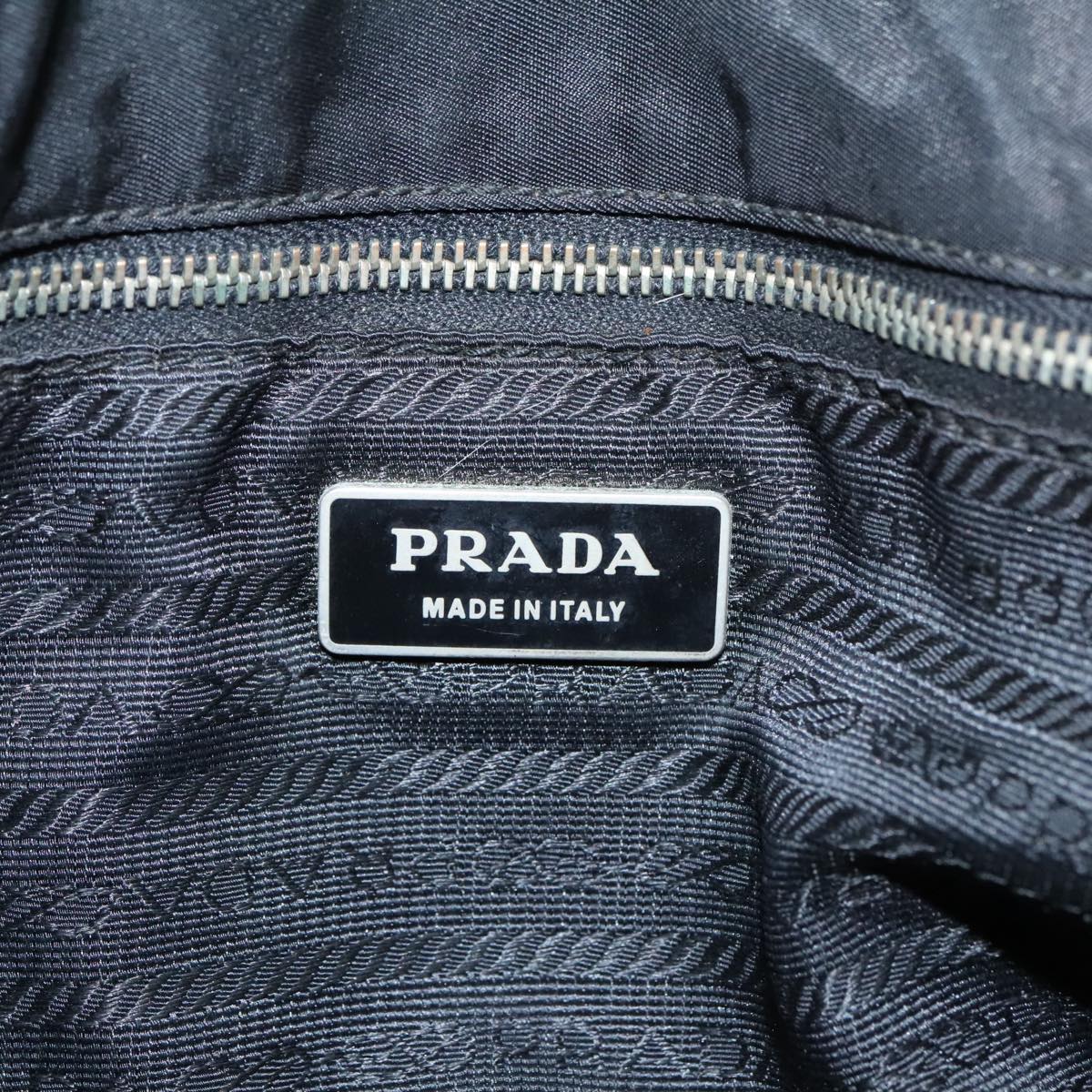 PRADA Tote Bag Nylon Black Auth 93605