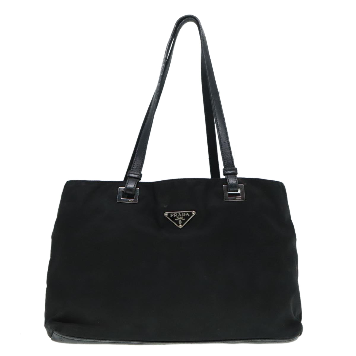 PRADA Tote Bag Nylon Black Auth 93605