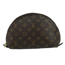 LOUIS VUITTON Monogram Trousse Demi Ronde Cosmetic Pouch M47520 LV Auth 93624-13