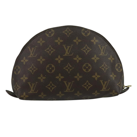 LOUIS VUITTON Monogram Trousse Demi Ronde Cosmetic Pouch M47520 LV Auth 93624