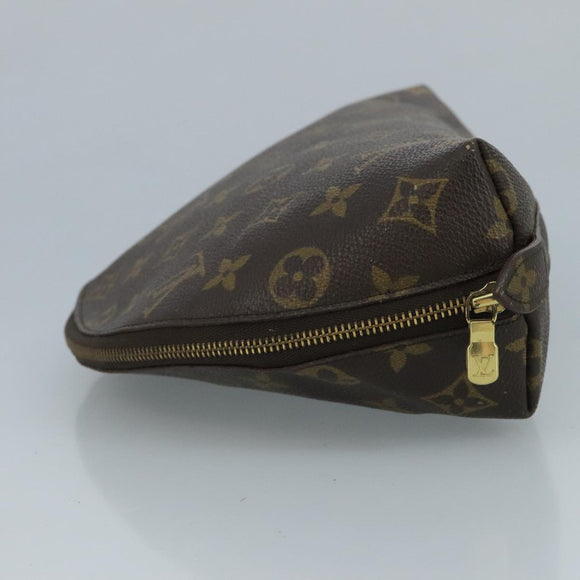 LOUIS VUITTON Monogram Trousse Demi Ronde Cosmetic Pouch M47520 LV Auth 93624