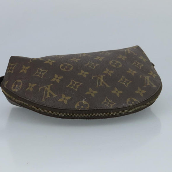 LOUIS VUITTON Monogram Trousse Demi Ronde Cosmetic Pouch M47520 LV Auth 93624