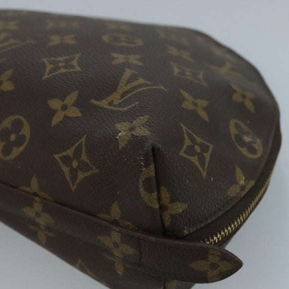 LOUIS VUITTON Monogram Trousse Demi Ronde Cosmetic Pouch M47520 LV Auth 93624