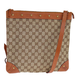 GUCCI GG Canvas Shoulder Bag Beige 120894 Auth 93629A