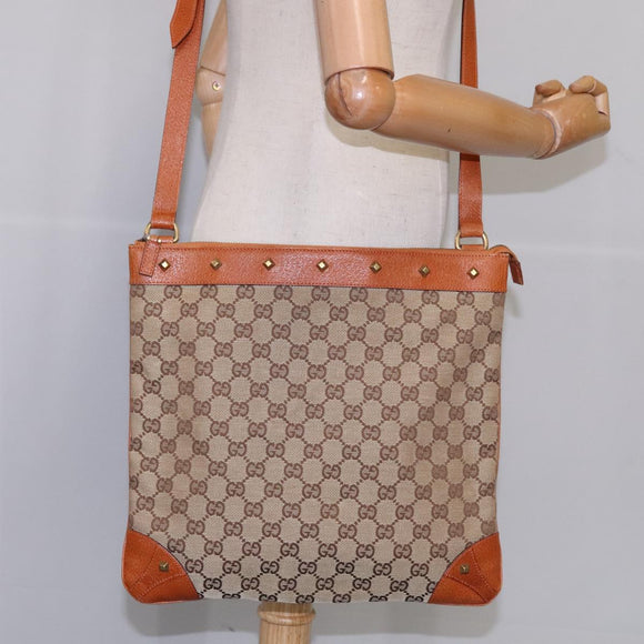 GUCCI GG Canvas Shoulder Bag Beige 120894 Auth 93629