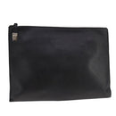 PRADA Clutch Bag Leather Black Auth 93630-1