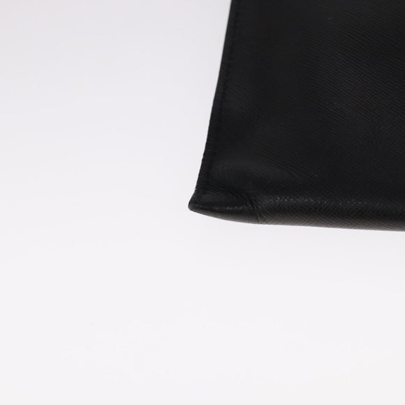 PRADA Clutch Bag Leather Black Auth 93630