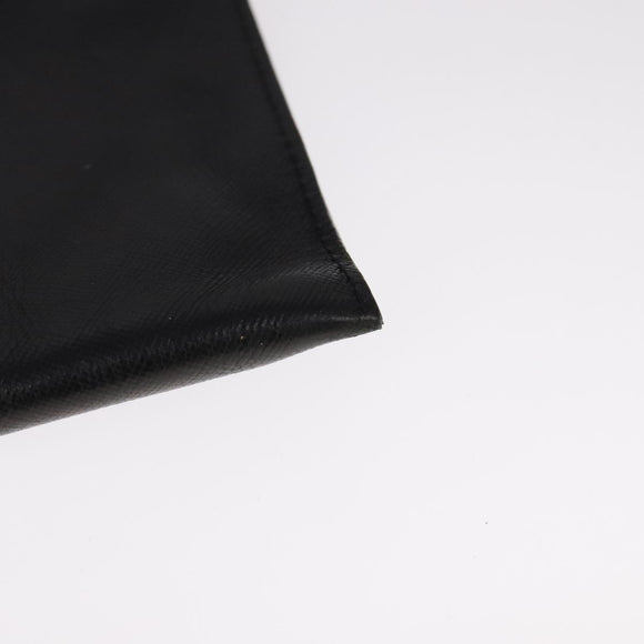 PRADA Clutch Bag Leather Black Auth 93630
