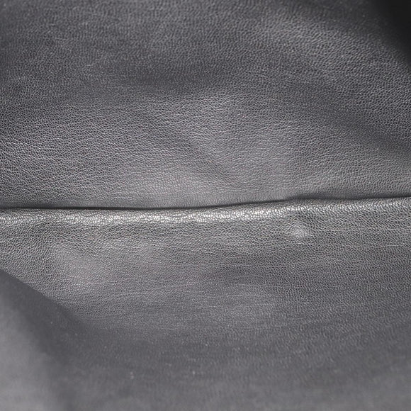 PRADA Clutch Bag Leather Black Auth 93630