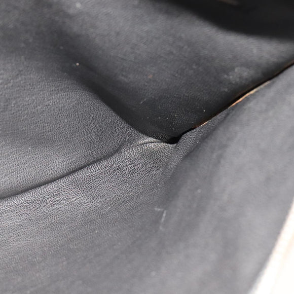 PRADA Clutch Bag Leather Black Auth 93630