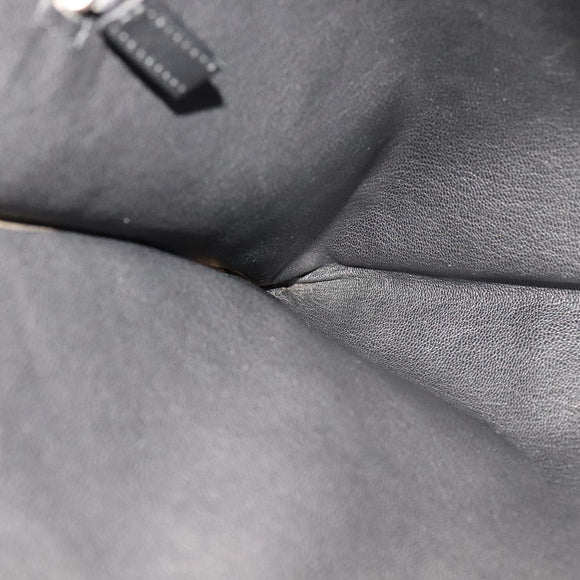 PRADA Clutch Bag Leather Black Auth 93630