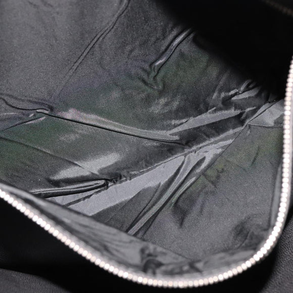 PRADA Clutch Bag Leather Black Auth 93630