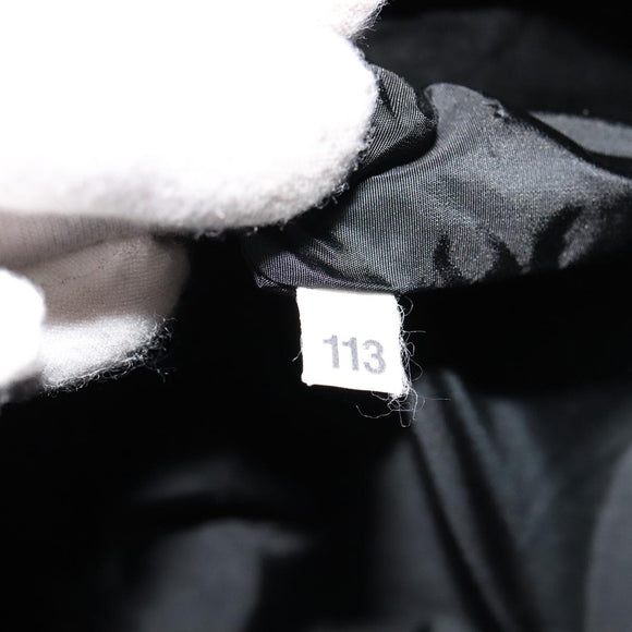 PRADA Clutch Bag Leather Black Auth 93630