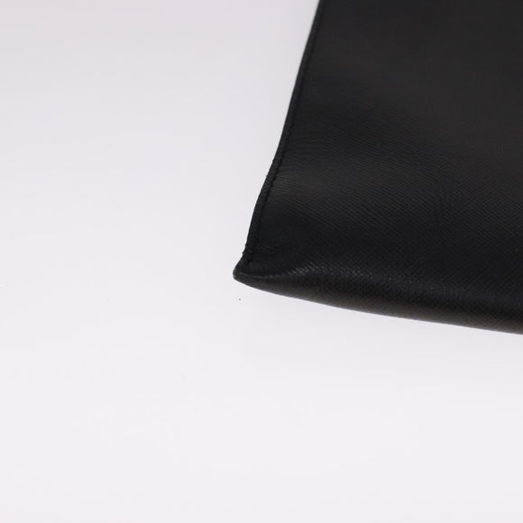 PRADA Clutch Bag Leather Black Auth 93630
