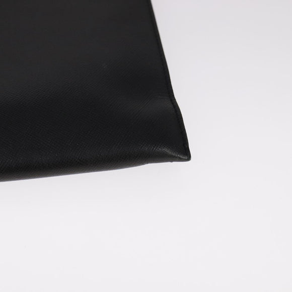 PRADA Clutch Bag Leather Black Auth 93630