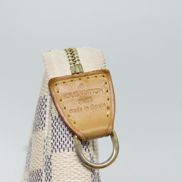 LOUIS VUITTON Damier Azur Pochette Accessoires Pouch N51986 LV Auth 93662