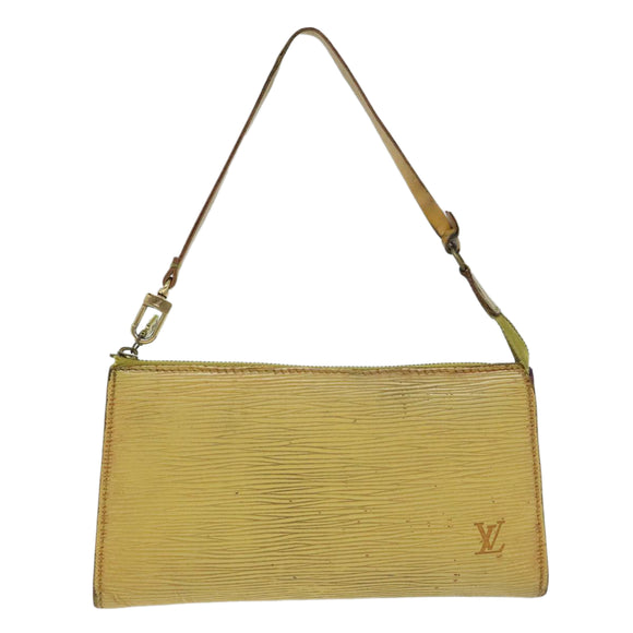 LOUIS VUITTON Epi Pochette Accessoires Pouch Yellow M52989 LV Auth 93680