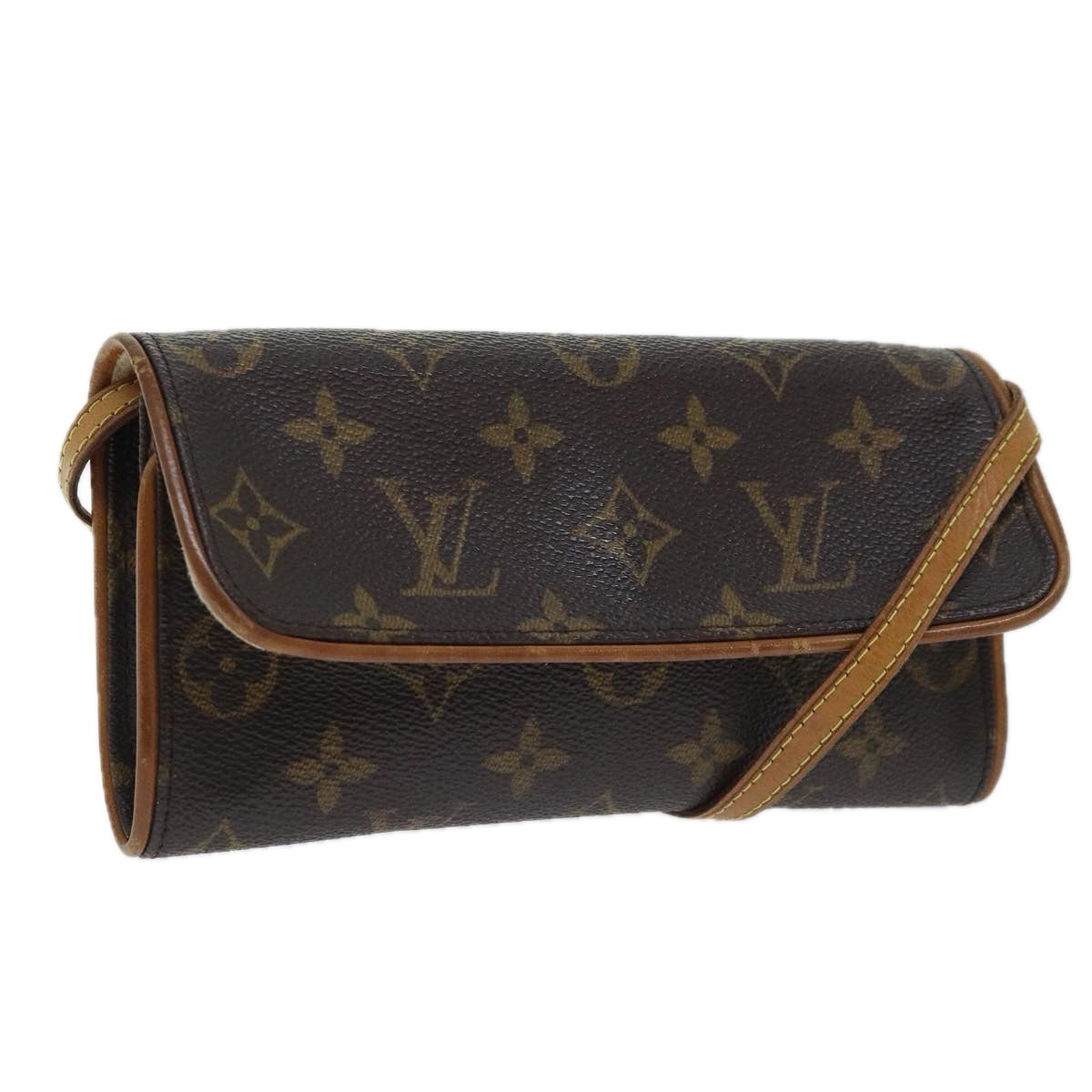 LOUIS VUITTON Monogram Pochette Twin PM Shoulder Bag M51854 LV Auth 93681