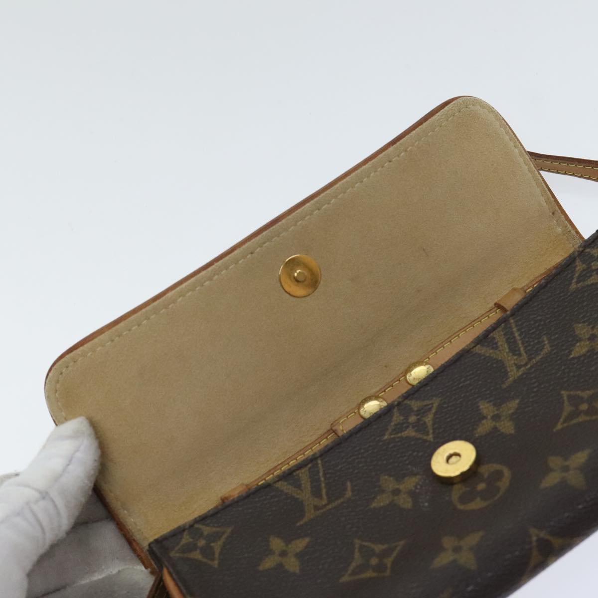 LOUIS VUITTON Monogram Pochette Twin PM Shoulder Bag M51854 LV Auth 93681