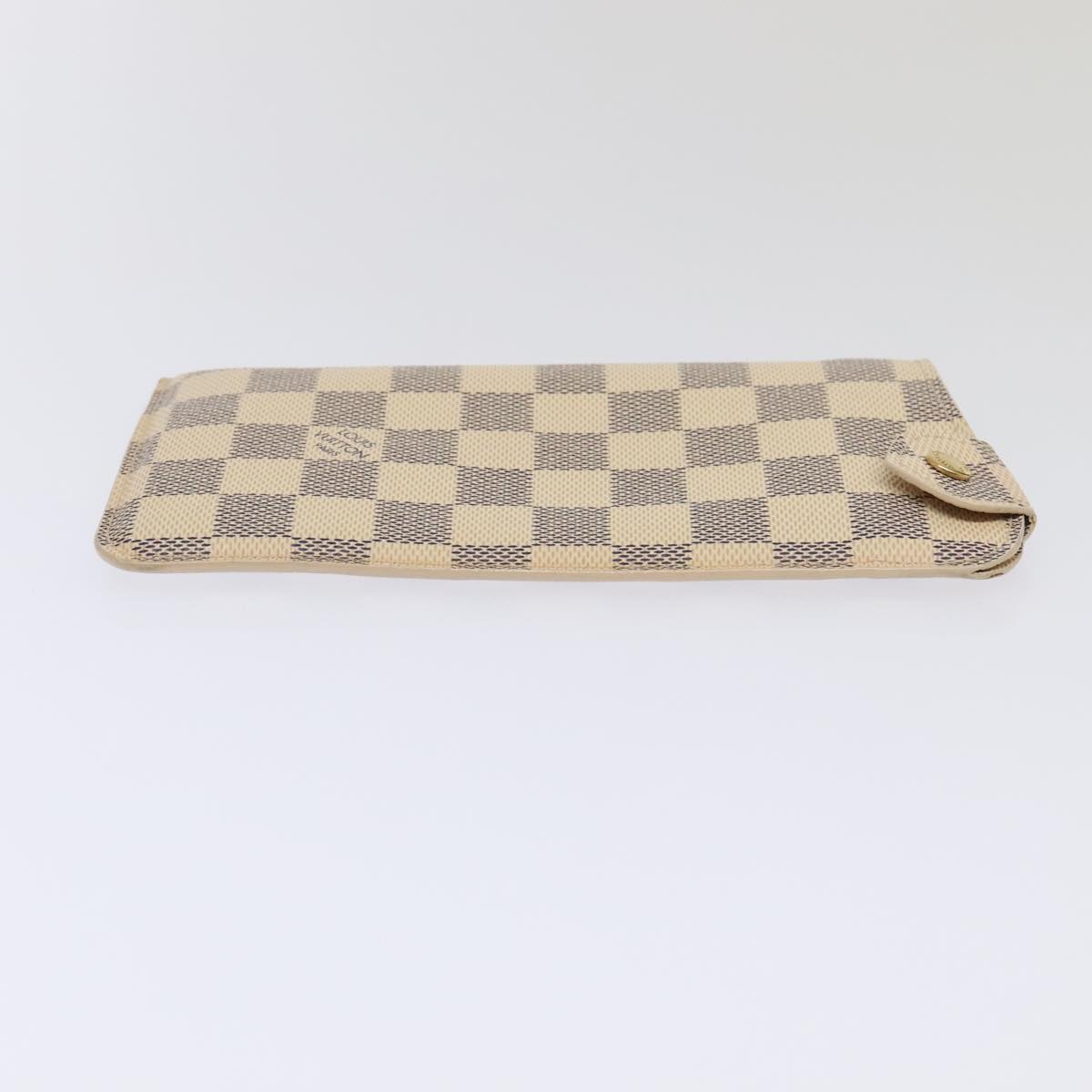 LOUIS VUITTON Damier Azur Etui A Lunettes MM Glasses Case N60025 LV Auth 93683A