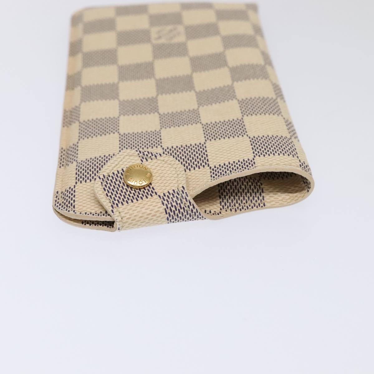 LOUIS VUITTON Damier Azur Etui A Lunettes MM Glasses Case N60025 LV Auth 93683A