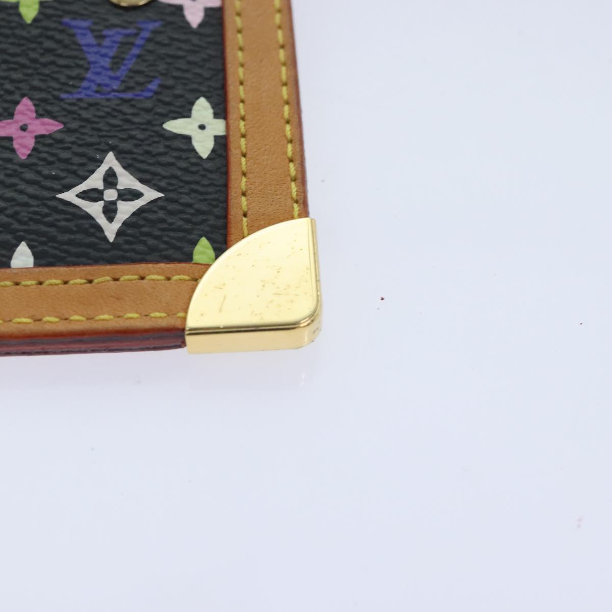 LOUIS VUITTON Monogram Multicolor Pochette Cles Purse Black M92654 LV Auth 93699