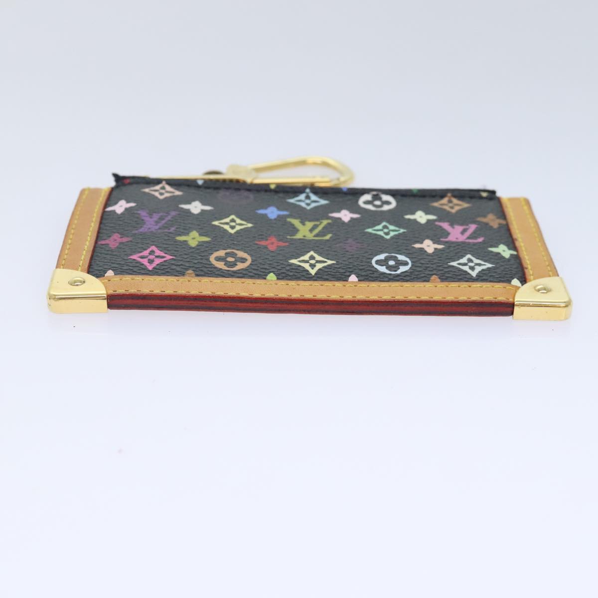 LOUIS VUITTON Monogram Multicolor Pochette Cles Purse Black M92654 LV Auth 93699