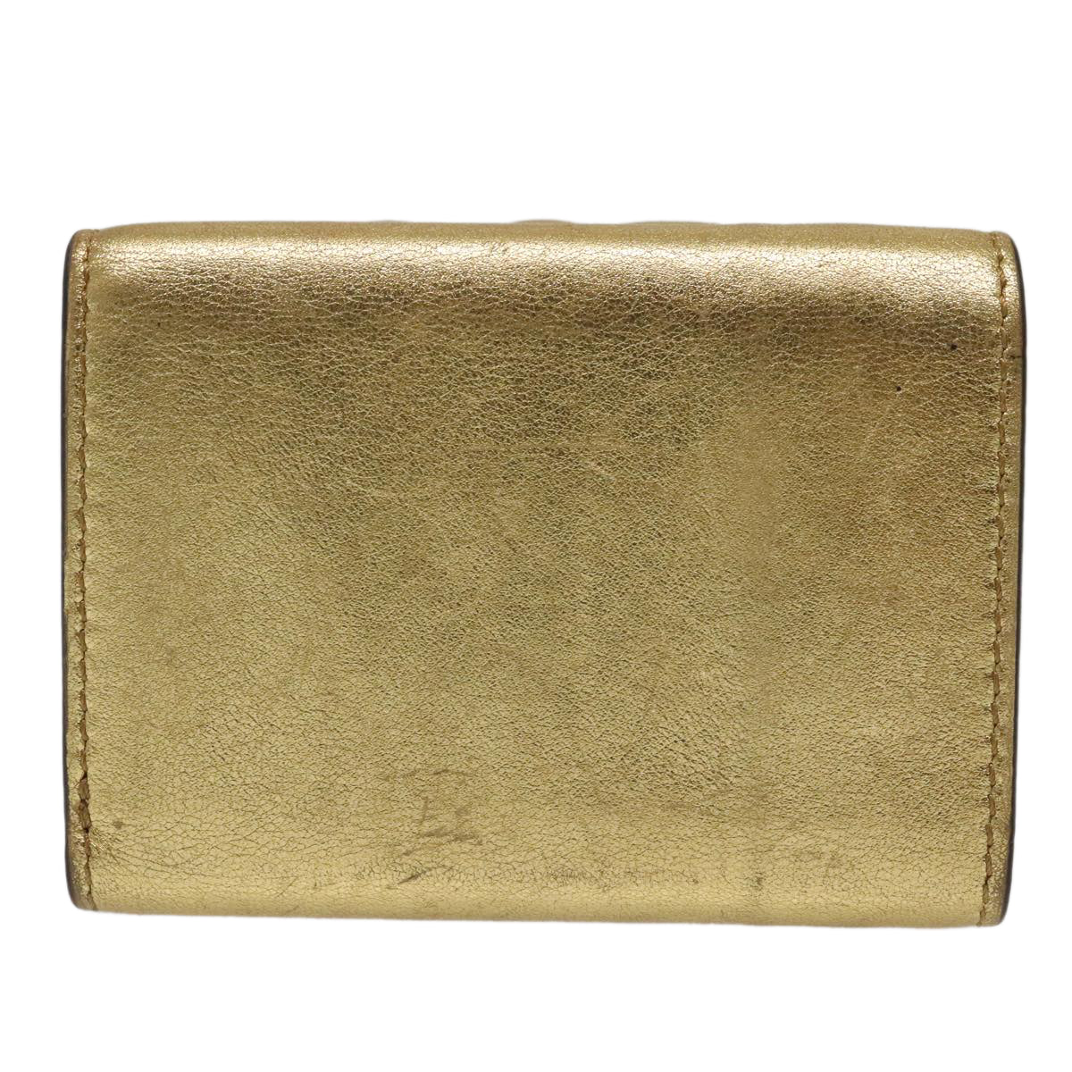 FENDI Zucca Canvas Wallet Gold Tone 8M0395 Auth 93704 - 0