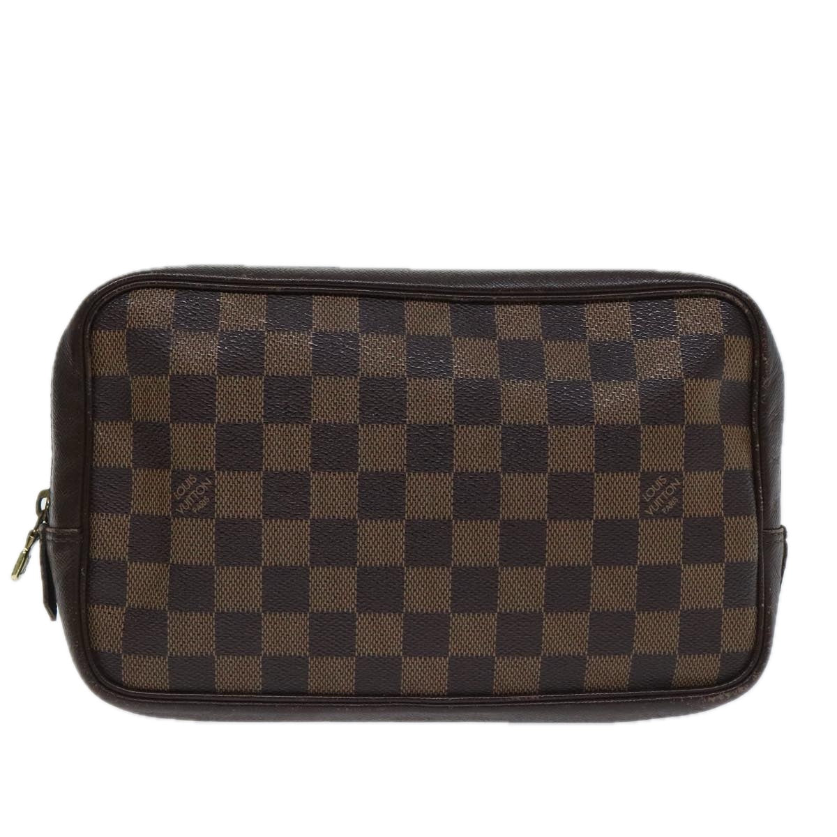 LOUIS VUITTON Damier Ebene Trousse Toilette25 Clutch Bag N47624 LV Auth 93707 - 0