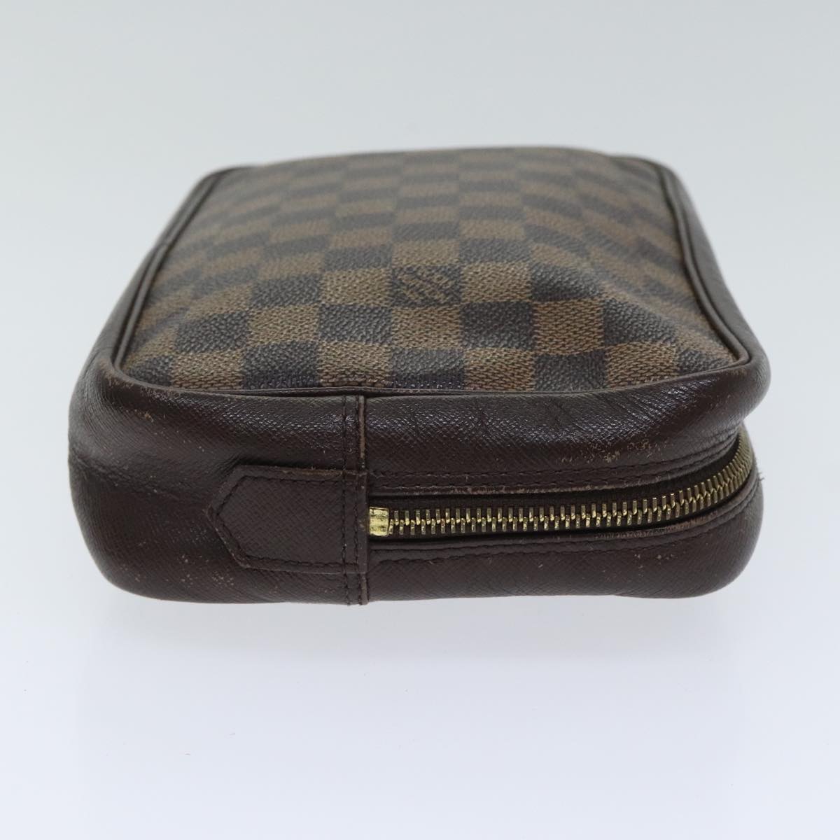 LOUIS VUITTON Damier Ebene Trousse Toilette25 Clutch Bag N47624 LV Auth 93707