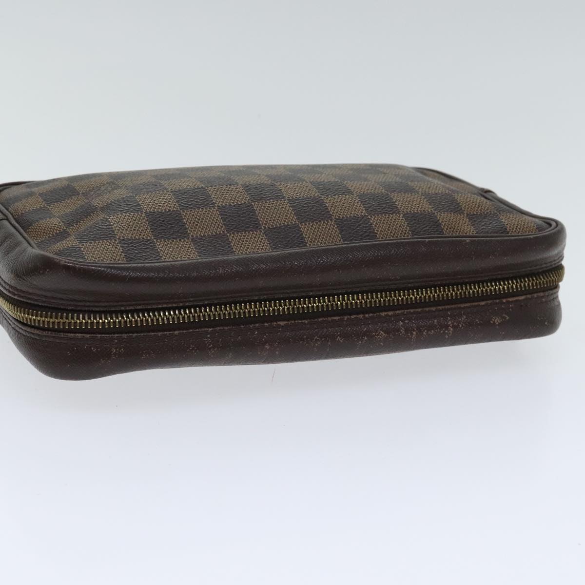 LOUIS VUITTON Damier Ebene Trousse Toilette25 Clutch Bag N47624 LV Auth 93707