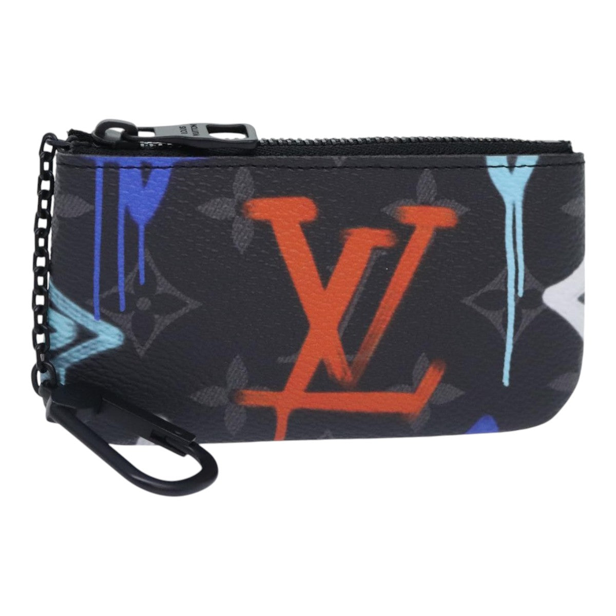 LOUIS VUITTON Monogram Eclipse Multicolor Pochette Cles Purse M81795 Auth 93718A