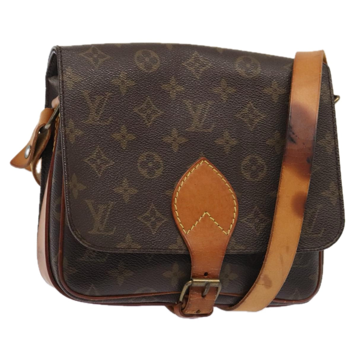 LOUIS VUITTON Monogram Cartouchiere MM Shoulder Bag M51253 LV Auth 93728