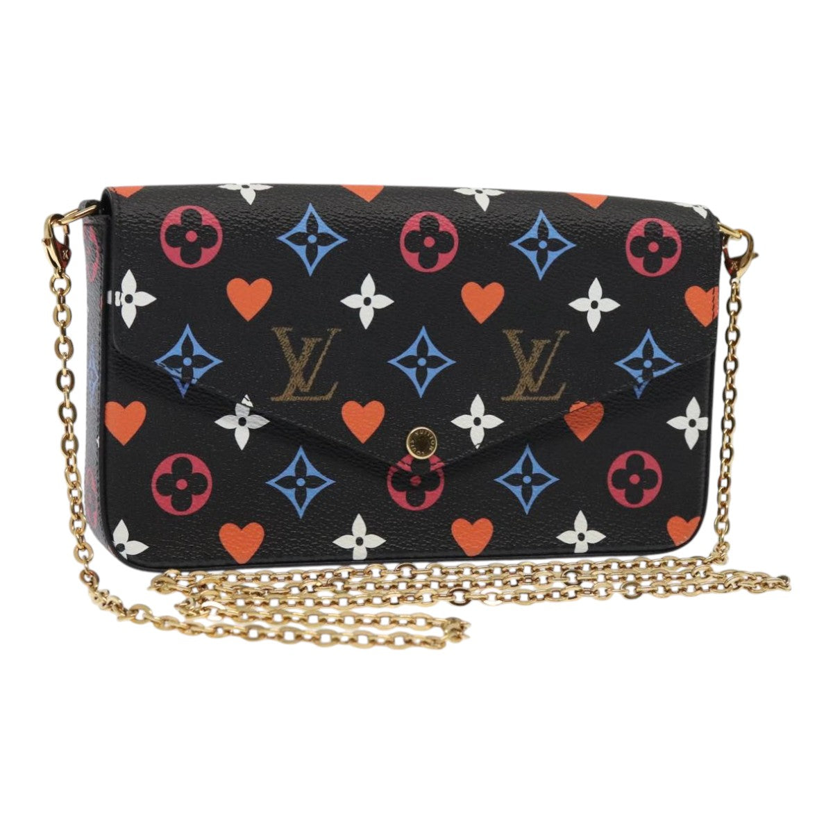 LOUIS VUITTON Monogram Game On Felicie Clutch Bag Black M80232 LV Auth 93736S