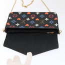 LOUIS VUITTON Monogram Game On Felicie Clutch Bag Black M80232 LV Auth 93736SM-9