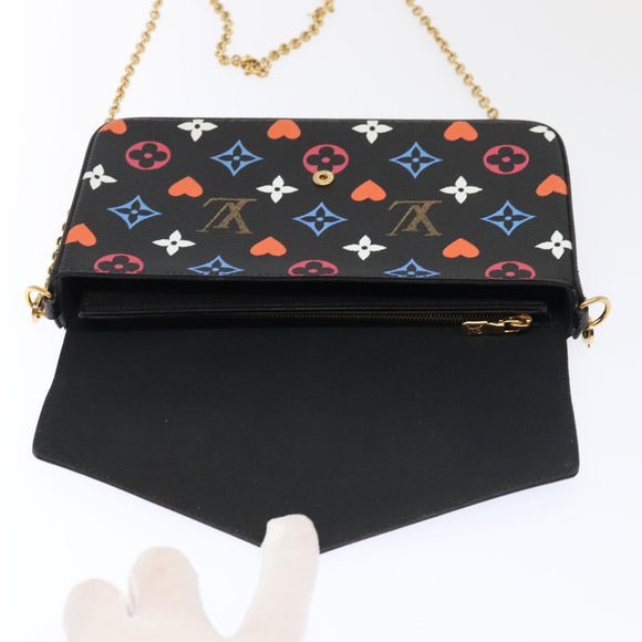 LOUIS VUITTON Monogram Game On Felicie Clutch Bag Black M80232 LV Auth 93736SM