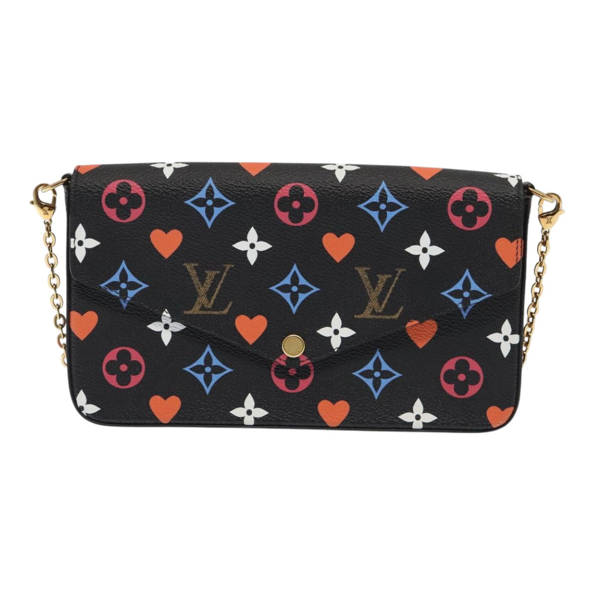 LOUIS VUITTON Monogram Game On Felicie Clutch Bag Black M80232 LV Auth 93736S - 0