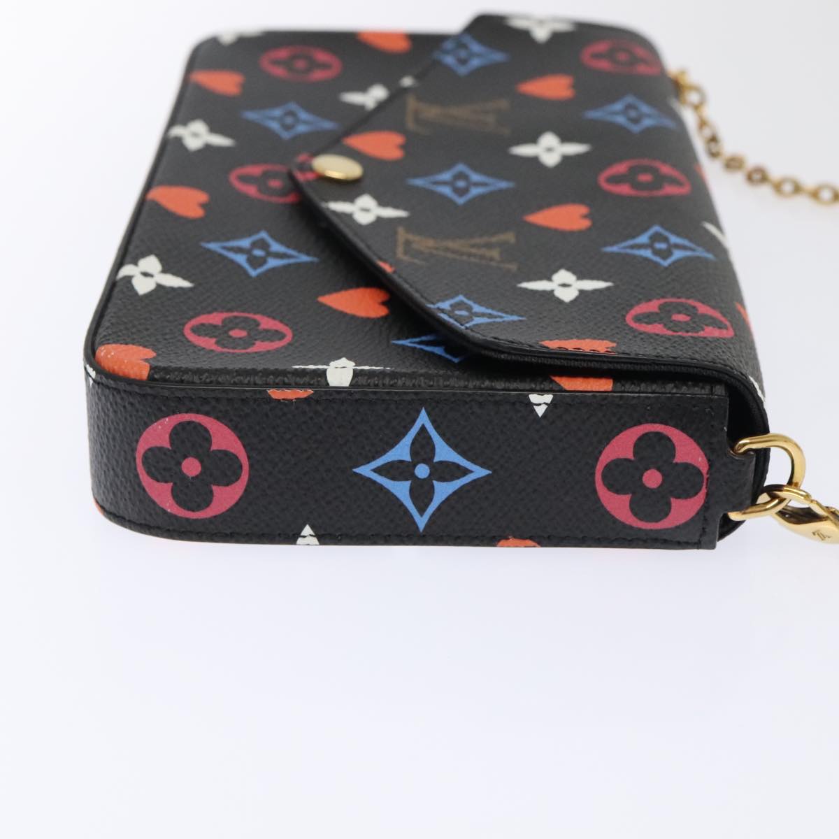 LOUIS VUITTON Monogram Game On Felicie Clutch Bag Black M80232 LV Auth 93736S