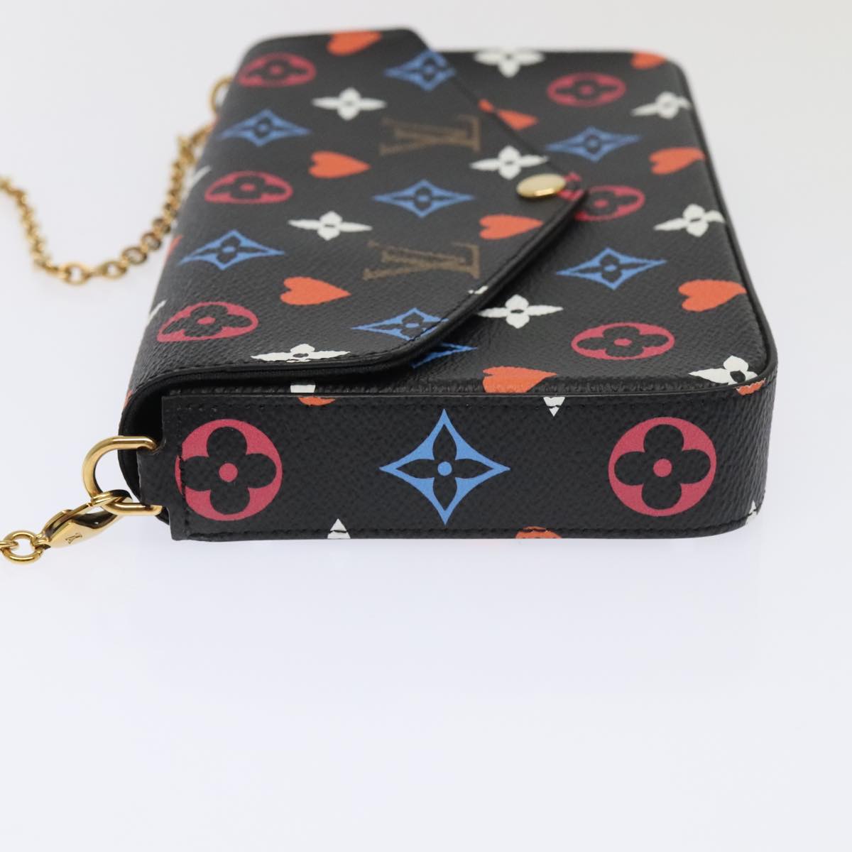 LOUIS VUITTON Monogram Game On Felicie Clutch Bag Black M80232 LV Auth 93736S