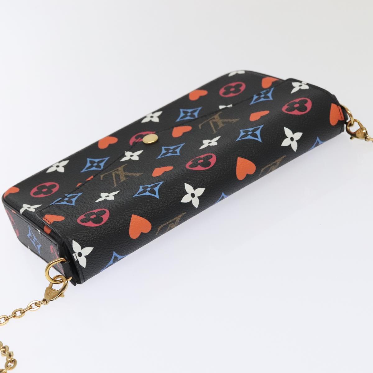 LOUIS VUITTON Monogram Game On Felicie Clutch Bag Black M80232 LV Auth 93736S