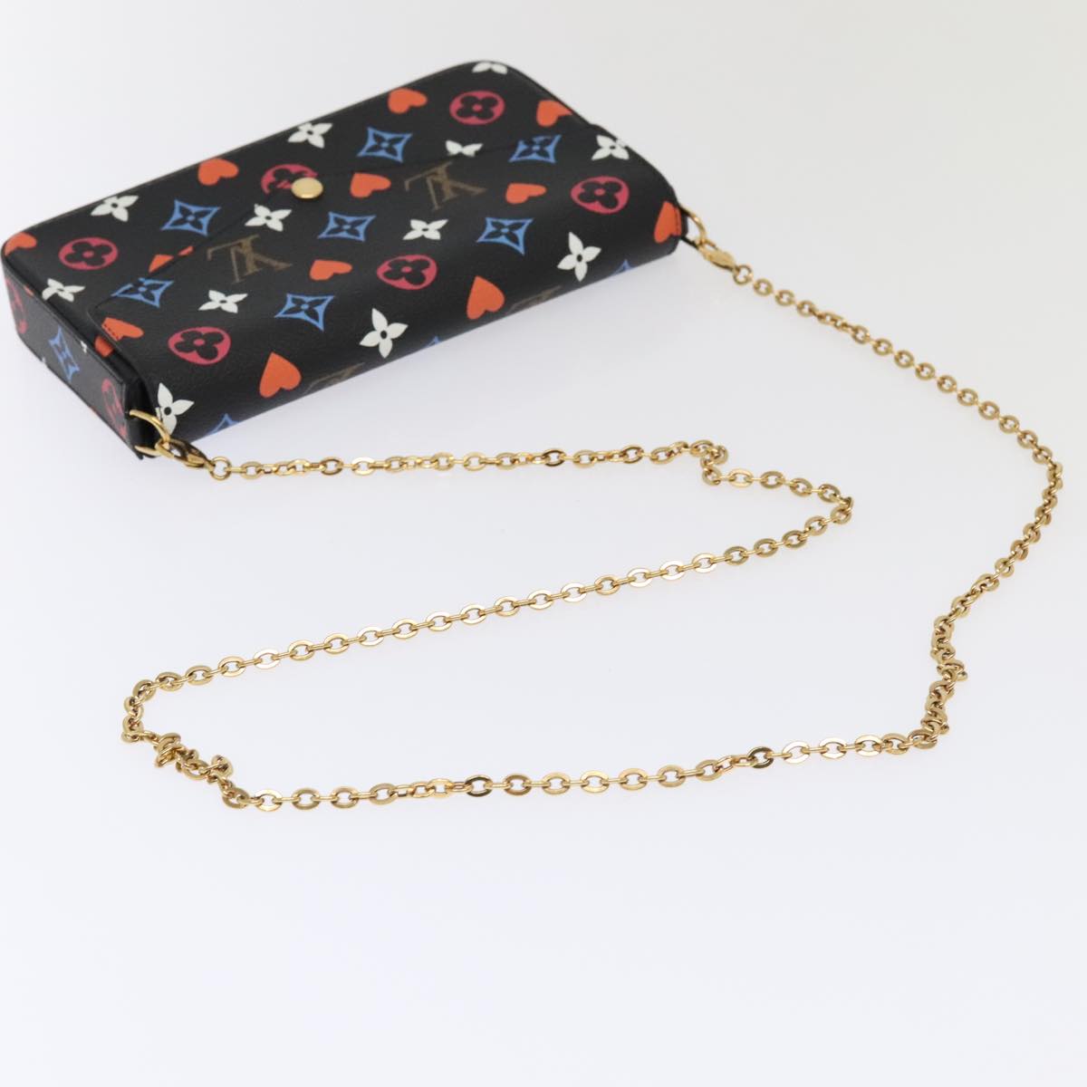 LOUIS VUITTON Monogram Game On Felicie Clutch Bag Black M80232 LV Auth 93736S