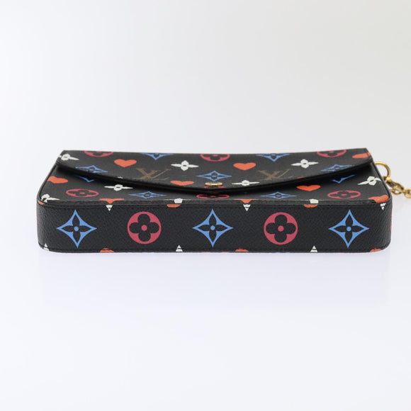 LOUIS VUITTON Monogram Game On Felicie Clutch Bag Black M80232 LV Auth 93736SM