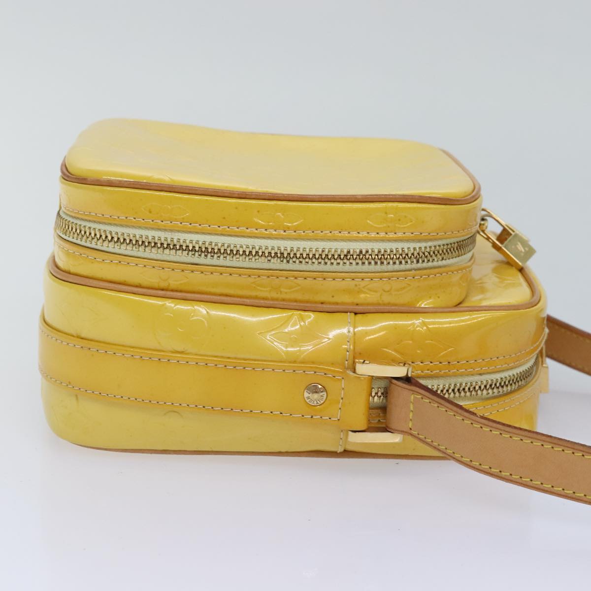 LOUIS VUITTON Monogram Vernis Wooster Shoulder Bag Yellow M91075 LV Auth 93762