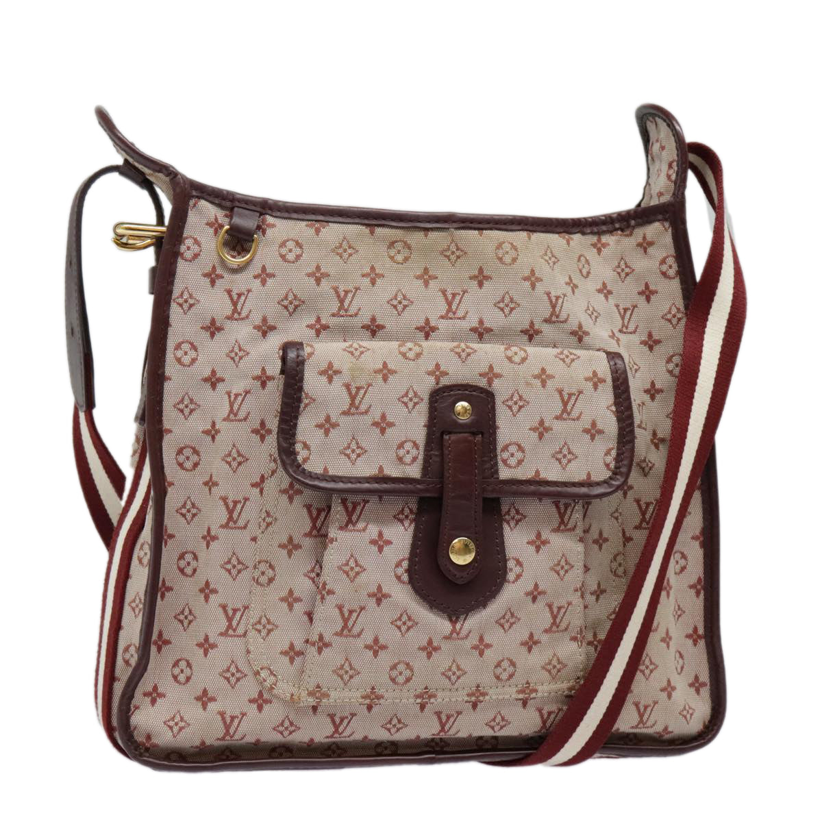 LOUIS VUITTON Monogram Mini Besace Mary Kate Bag Red M92321 LV Auth 93767