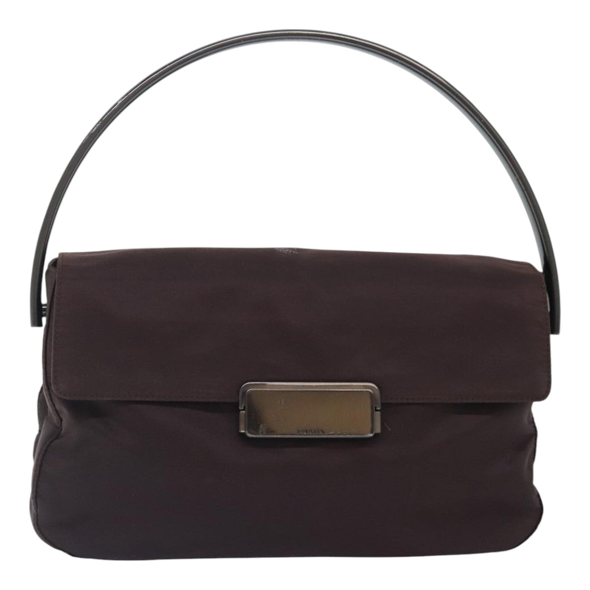 PRADA Hand Bag Nylon Brown Auth 93805