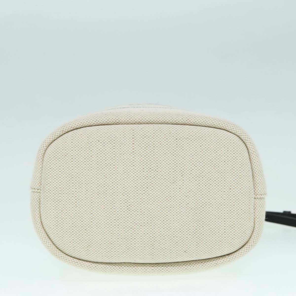 PRADA Canvas Drawstring Bag Pouch White Auth 93807