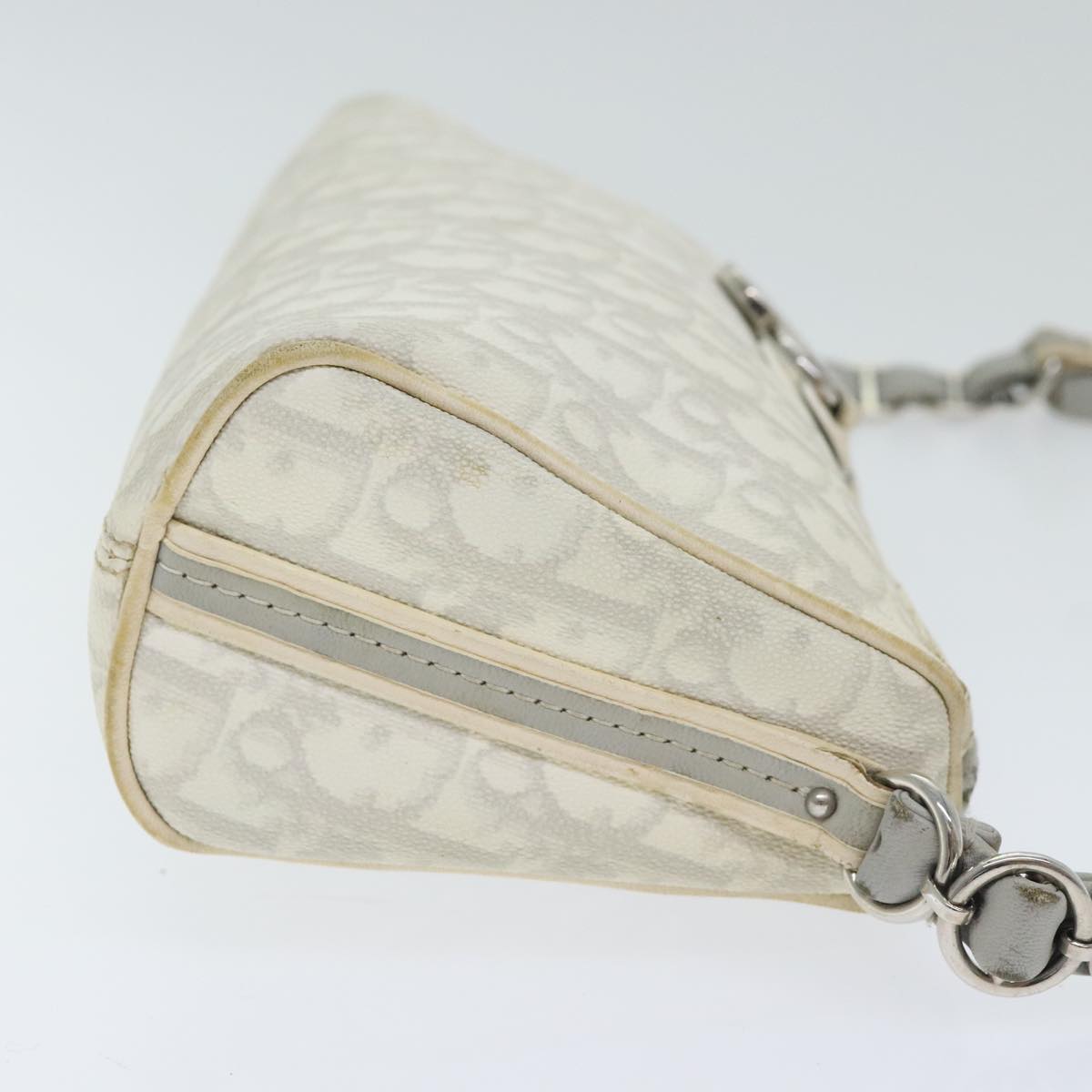 Christian Dior Trotter Romantic Shoulder Bag PVC White Auth 93816